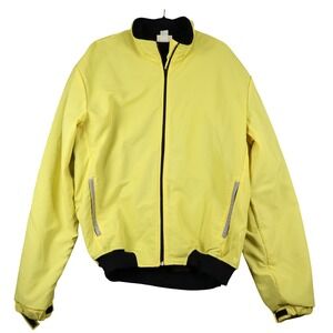 Vintage Nashbar Yellow Black Cycling Jacket Men XXL Fleece Lined Bike Reflective